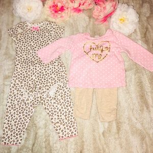 Baby girl 4pc matching bundle lot 0-3 months EUC
